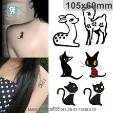 Rocooart-pegatinas de tatuaje temporal para hombres y mujeres, tatuajes de brazos y hombros, impermeables, animales lindos, tatuajes falsos 2024 - compra barato