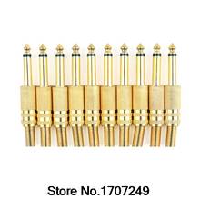 Free Shipping 10pcs/lot 6.35MM mono microphone connector 6.5 audio connector 6.5 microphone plug 2024 - buy cheap