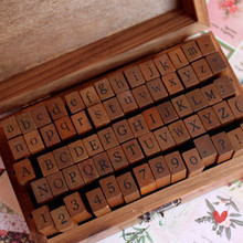 Free Shipping 70Pcs/setWooden Stamps AlPhaBet Numbers And Letters Seal Anglais Standardized Form Stamps With Outside Wooden Box 2024 - buy cheap
