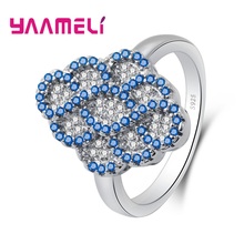 Женское кольцо из серебра 925 пробы, с маленьким кристаллом 2024 - купить недорого