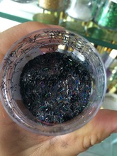 Laser Black Color holographic Stripe Glitter for nail polish making tatto art decoration Wholesale DIY dust 2024 - buy cheap