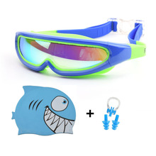 Gorros de natación para niños y niñas, gafas de natación con tapón para los oídos, conjunto de nariz con rizador, sombrero de silicona, gafas de buceo para piscina, gafas de esquí al agua para nadar 2024 - compra barato