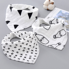 Milk Bottle Print Baby Saliva Towel Infant Kids Triangle Head Scarf Bandana Feeding Bib Cloth Saliva Towel Baby Bibs Burp Cloth 2024 - buy cheap