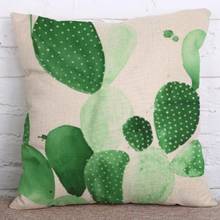 45*45 Cm Home Decorative Tropical Rainforest Flowers And Leaves Cactus Printed Throw Pillow Green Plant Cushion For Sofas 2024 - buy cheap