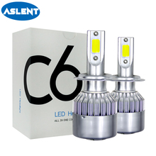 ASLENT-faro delantero LED para coche, lámpara antiniebla de 12V, 3000K, 60000K, 2X, C6, H7, H1, H3, H4, H7, H11, H8, H9, H13, 9005, 9006, 9007, HB3, HB4 2024 - compra barato