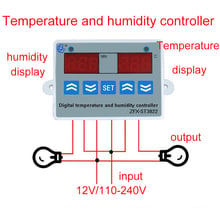 Controlador de humedad y temperatura, termostato con pantalla Digital 2 en 1, control de humedad con Sensor AC110-220V 2024 - compra barato