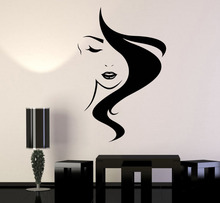 Виниловая наклейка на стену Beauty Hair, съемная Наклейка на стену для салона, девушки, парикмахера, виниловая, SA146 2024 - купить недорого