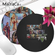 Круглый игровой коврик для мыши MaiYaCa GTA V, уникальный настольный коврик для ПК, ноутбука, круглый коврик для мыши для геймеров CSGO DOTA2 2024 - купить недорого
