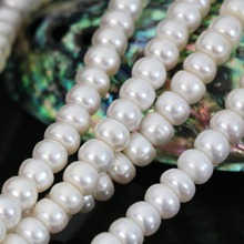Gran oferta de cuentas de ábaco sueltas de perlas blancas de 9-10mm de agua dulce natural para Bodas de fiesta de moda Fabricación de joyería fina de 15 pulgadas B1391 2024 - compra barato