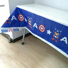 132*220cm Captain America Theme Tablecloth Happy Birthday Party Captain Tablecover Kids favors Baby Shower Superhero Supplies 2024 - buy cheap