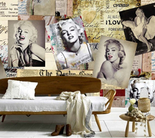 Papel pintado retro personalizado, murales sexy Monroe para la sala de estar dormitorio TV fondo de pared impermeable papel de pared 2024 - compra barato