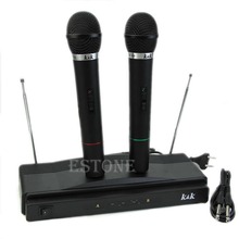 OOTDTY New 2017 arrival Professional Wireless Microphone System Dual Handheld 2 x Mic Cordless Receiver Hot Sale 2024 - buy cheap
