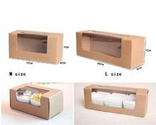 Caixas de macarrão de papel kraft, caixa de embalagem kraft com janela, caixa kraft para biscoitos 2024 - compre barato