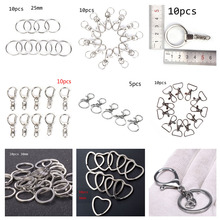 5/10pcs/lot  DIY Swivel Lobster Clasp Clips Key Hooks   Metal Classic Key Chain  Bag Jewelry Keychain Split Ring 30/25mm 2024 - buy cheap