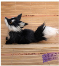 small simulation dark gray fox toy polyethylene & furs look up fox doll gift 15x6x7cm 1016 2024 - buy cheap