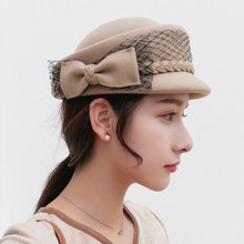 OZyc-100% de fieltro de lana australiana para mujer, sombreros elegantes de boda en rojo y negro, boinas de lazo, gorras de pastillero 2024 - compra barato