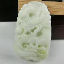 KYSZDL 100% Natural Lan tian stone Hand Carved Dragon Pendant for lovers 'pendant 2024 - buy cheap