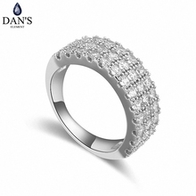 Dan's anel micro incrustações de zircônia aaa, cristais austrianos reais da moda para mulheres, novo anel geométrico 109999 branco 2024 - compre barato