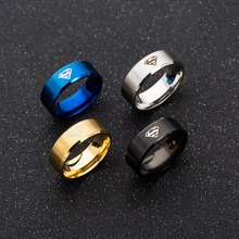 Модные кольца супермена с лазерным принтом для мужчин, цвет черный, синий, золотой, высокое качество, кольцо из нержавеющей стали, дропшиппинг, SP264 2024 - купить недорого
