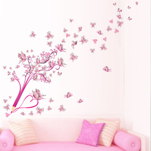 Pegatinas de Pvc con diseño de mariposas y flores para decoración del hogar, calcomanías artísticas para habitación de niñas y niños, Mural Diy 2024 - compra barato