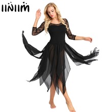 Iiniim-saia de dança do ventre assimétrica, 13 painéis, saia de chiffon, adulto, ginástica, traje collant para dança 2024 - compre barato