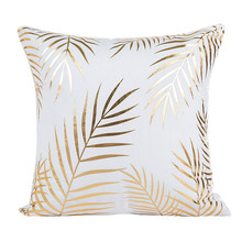 New Luxury Gold Foil Printing Cover of Pillow Soft Waist Throw Pillow Cover Home Gold and white Color Pillow Case PP23 2024 - buy cheap