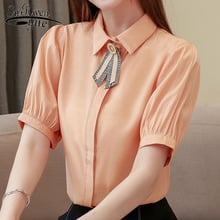 Women blouse and top 2019 summer Chiffon short shirts turn down collar Puff sleeve short sleeve Chiffon shirt blouse top 3805 50 2024 - buy cheap