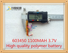 li-polymer rechargeable battery 3.7V 603450 Lithium polymer battery 1100mAh 603450 ( size: 6*34*50mm) 2024 - buy cheap