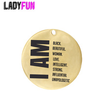 Ladyfun Stainless Steel Black Woman Charms  I AM BLACK BEAUTIFUL WOMAN LOVE INTELLIGENT.. Charm for jewelry making 2024 - buy cheap