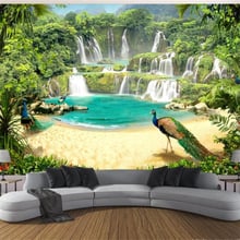 beibehang Custom wallpaper 3d photo mural waterfall lake scenery 3d living room bedroom background wall paper 3d papel de parede 2024 - buy cheap