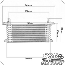 Enfriador de aceite de 10 filas, soporte de montaje + Kit de manguera con adaptador de filtro, 262mm 2024 - compra barato