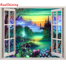 5D Diy Diamond Painting Cross Stitch full Square Diamond Embroidery Castle flower window picture for room Decor H1113 2024 - buy cheap