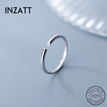 INZATT Real 925 Sterling Silver Minimalist Geometric Glossy OL Opening Ring For Charming Women Anniversary Fashion Jewelry Gift 2024 - buy cheap