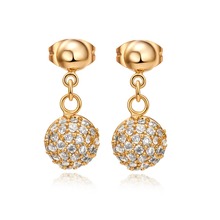 Brincos cor dourada de luxo zircônia brincos femininos populares mais vendidos joias femininas frete grátis por atacado 2024 - compre barato