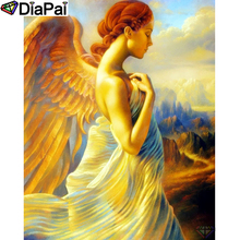 DIAPAI 100% квадратная/круглая дрель 5D DIY Алмазная картина "Ангел красота" Алмазная вышивка крестиком 3D декор A19044 2024 - купить недорого