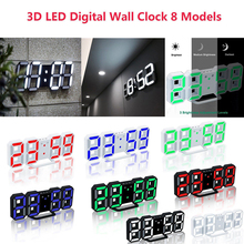 Reloj de pared LED 3D para el hogar, sala de estar y oficina, despertador Digital moderno de escritorio, luz nocturna, 24 o 12 horas 2024 - compra barato