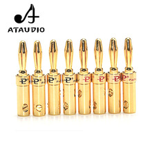 8 PCS ATAUDIO Gold-plated Speaker Banana Plug DIY HiFi Banana Jack Audio Cable Connectors 4mm 2024 - buy cheap