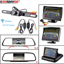 Koorinwoo автомобильный монитор с лицензией/складной/зеркальный монитор 4,3 ''видео PAL/NTSC автомобильная парковочная запись с камеры заднего обзора 2024 - купить недорого