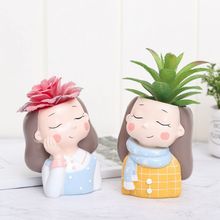 Cute Girls Shaped Flower Pot Succulent Cactus Plant Pots Bonsai Planter For Home Garden Office Desktop Decoration 2024 - buy cheap