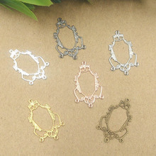 12*27mm Vintage Filigree Flower Charms Loops Connector Blanks Metal Bu Yao Hair Sticks Jewelry Accessories Findings Multi-color 2024 - buy cheap