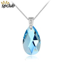 SPCLUB-collar de cristales Swarovski para mujer y niña, joyería de moda, regalos, colgante de lujo azul, envío directo 2024 - compra barato