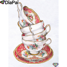 DIAPAI 5D DIY Diamond Painting 100% Full Square/Round Drill "Teacup landscape" Diamond Embroidery Cross Stitch 3D Decor A23130 2024 - buy cheap