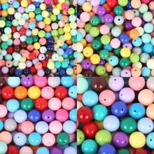 60-600pcs/lot Random Mixed Round Acrylic Loose Spacer Beads DIY Round Ball Beads for Jewelry Making 6/8/10/12/14/16MM Pick Size 2024 - buy cheap