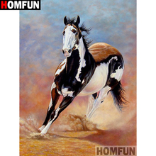 Homfun pintura "cavalo de animal" faça você mesmo ", broca completa quadrada, diamante redondo, bordado, 5d, ponto cruz, decoração para casa a13691 2024 - compre barato