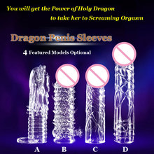 1PC Reusable Penis Sleeve Dragon Cock Ring Sleeves Penis Extender Condoms Sex Toys Sex Products 2024 - buy cheap