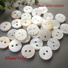 Shell buttons 10mm 60pcs 2 holes white shell buttons natural real shell shirt button for clothing accessories wholesale 2024 - buy cheap