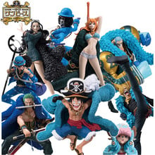 9 estilos miniatura anime uma peça 20 ° aniversário nami luffy brook sanji robin chooper roupas azuis ver pvc boneco de ação modelo 2024 - compre barato