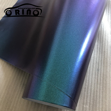 Pegatina de vinilo mate camaleón perla purpurina azul a púrpura película de envoltura de cuerpo entero de coche, película de vinilo de brillo metálico ORINO 1,52x20m 2024 - compra barato