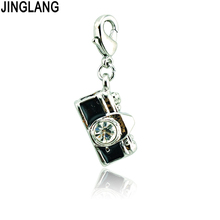 JINGLANG Brand New Fashion Lobster Clasp Dangle Rhinestone Camera Charms DIY Alloy Pendants Jewelry Accessories 2024 - buy cheap