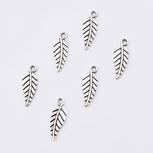 20PCS Tone Leaf Leaves Charms Feather Pendant for Necklace Earring Jewelry Findings Accessories 19x7mm 2024 - buy cheap